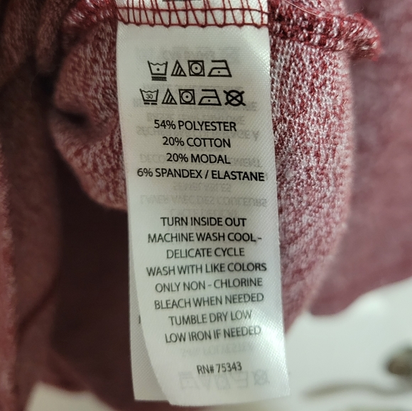 Loose fitted cowlneck,sz large, heathered burgundy - Picture 4 of 6